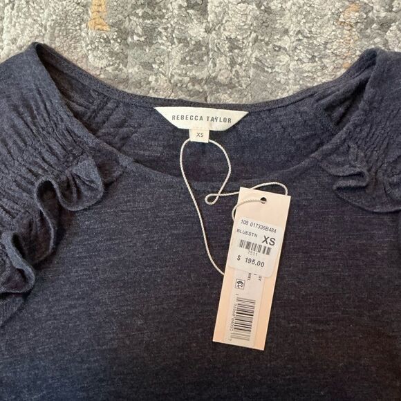 REBECCA TAYLOR RUFFLE SHOULDER TOP! NWT! XS - Picture 2 of 9